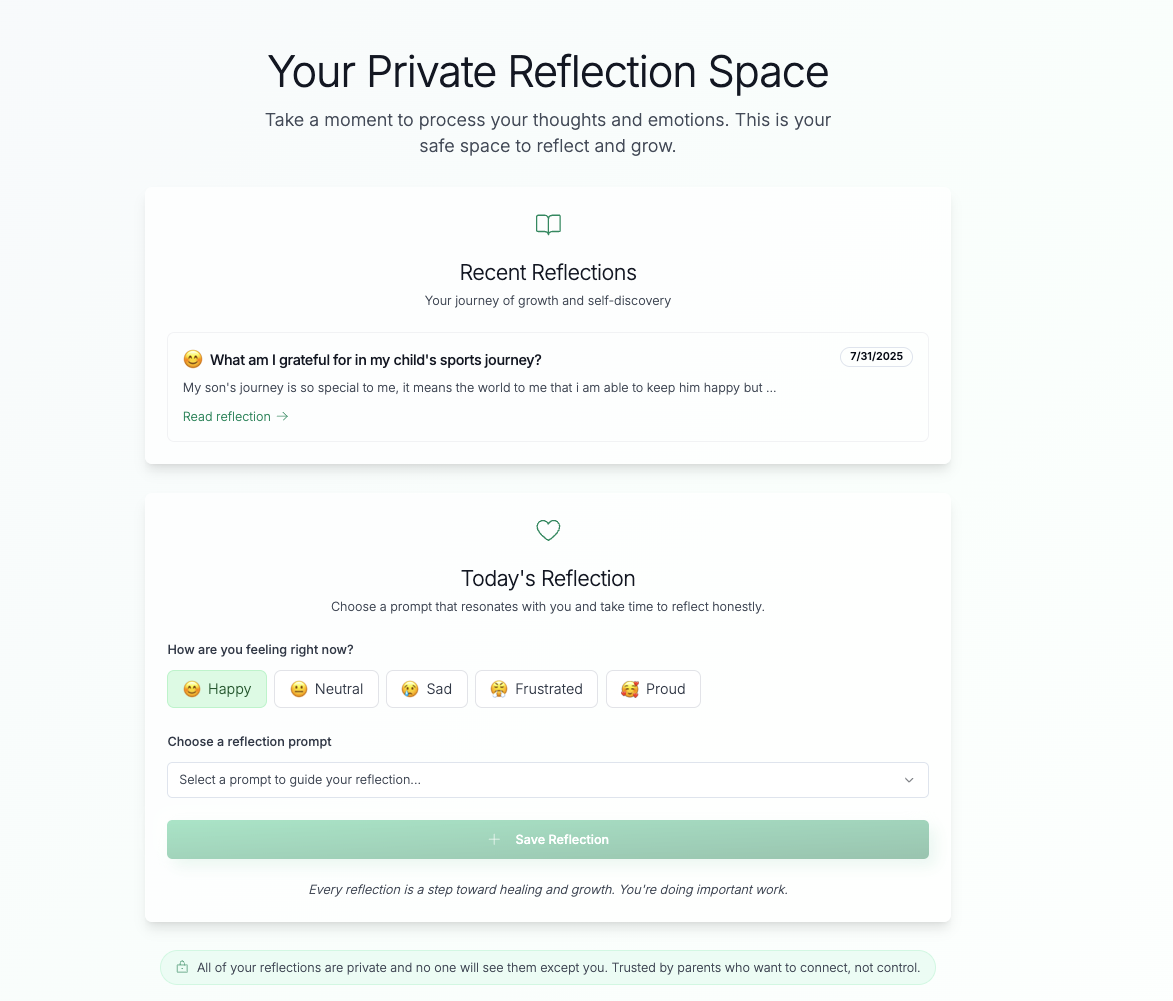 Journal Interface - Your Private Reflection Space
